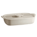 Emile Henry The Right Dish + Lid Set in Clay — overhead view, rectangular baker with fitted lid