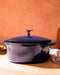 Made In Enameled Cast Iron Dutch Oven on the table