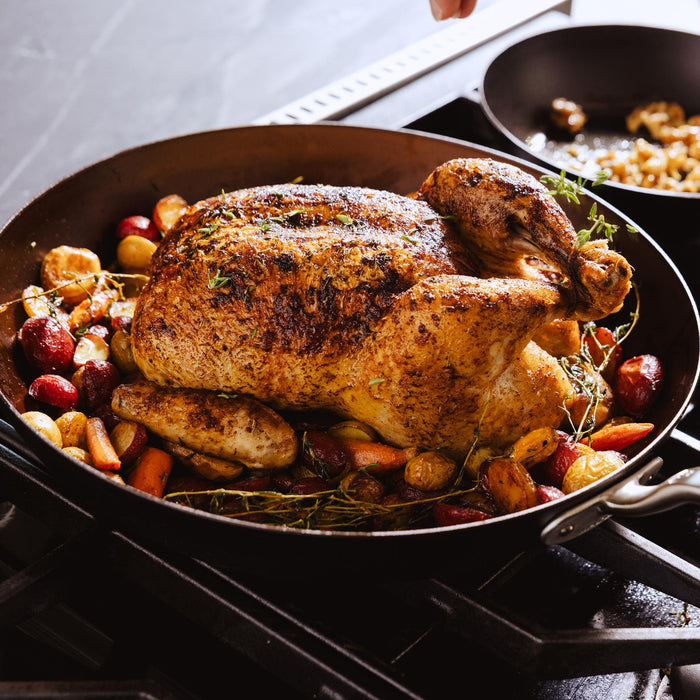 Made In Carbon Steel Fry Pan in use