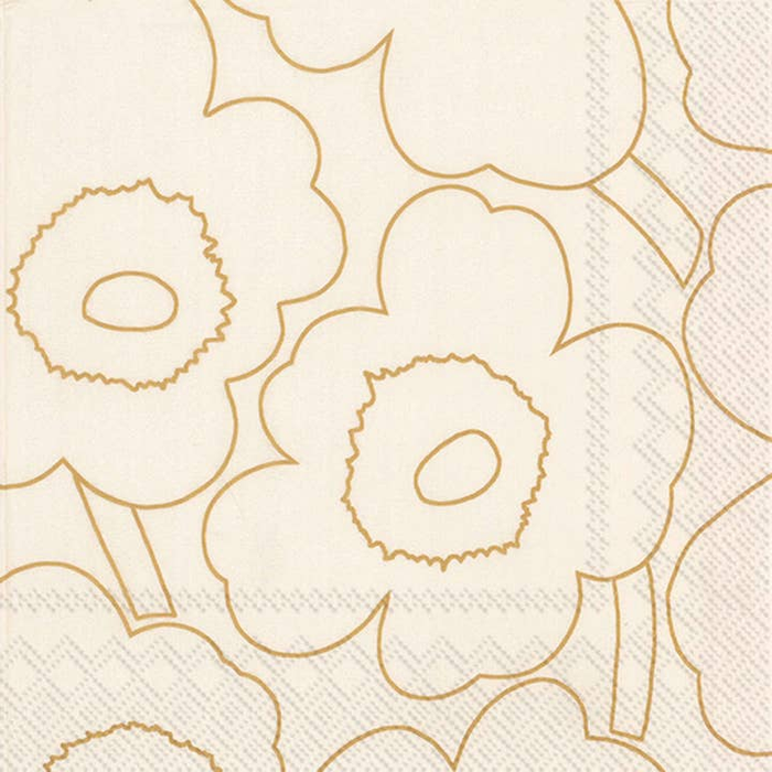 Piirto Unikko Gold Marimekko Cocktail Napkins