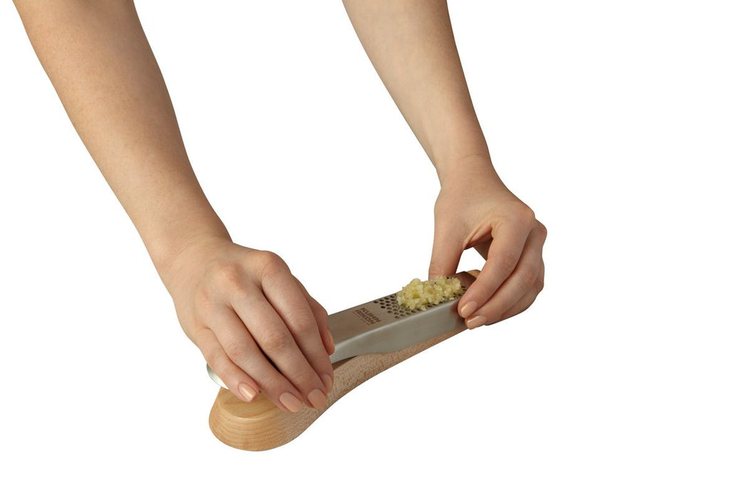 Tabletop Garlic Press with Maple Wood Base