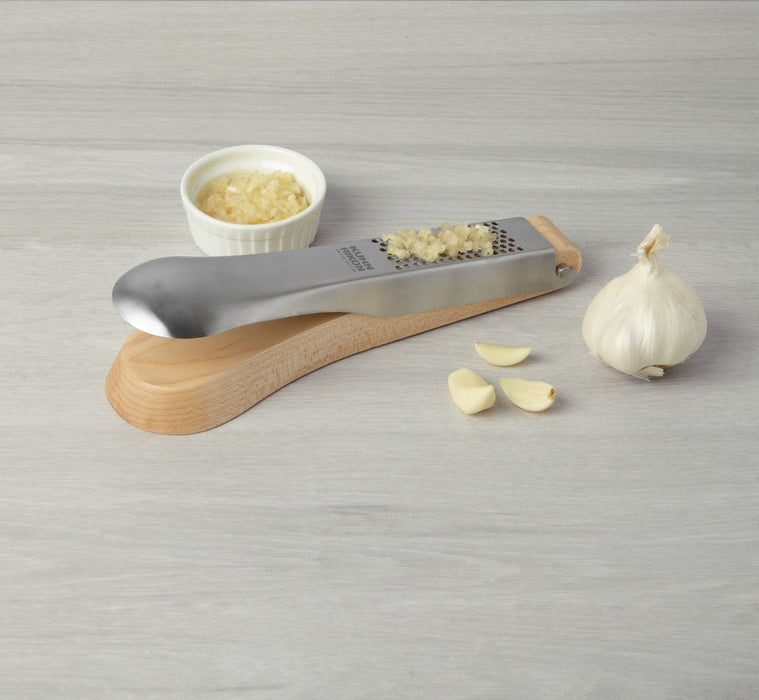 Tabletop Garlic Press with Maple Wood Base