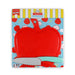 Apple-shaped cutting board with kid-safe serrated knife
