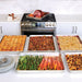 Two Big Batch Pans with lasagna and roasted vegetables