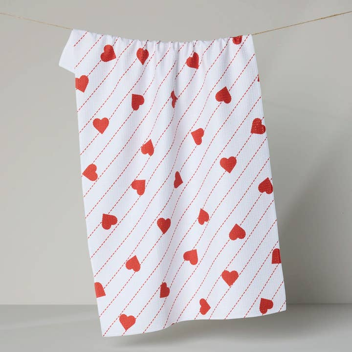 Stiched Heart Tea Towel