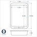 Compact rectangular baker with dimensions