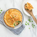 Chicken pot pie in a 5 inch compact pie pan