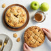 Mini apple pies baked in 5 inch aluminum pie pans
