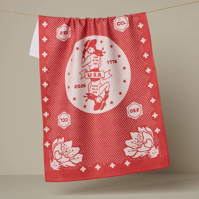 USA Cowgirl Tea Towel {Red}