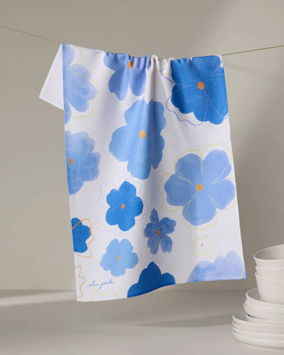 Blue Blossom Tea Towel