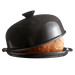 Emile Henry Bread Cloche in Charcoal — closed, top view