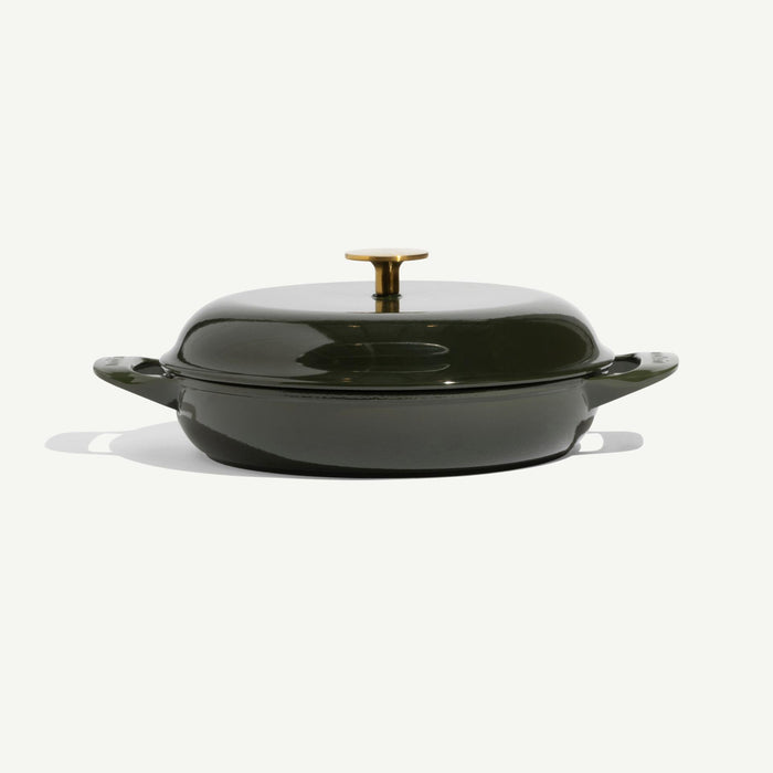 Made In Enameled Cast Iron 3.5 Qt Braiser in Willow Green