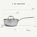 Made In Stainless Clad Saucier 2QT detail