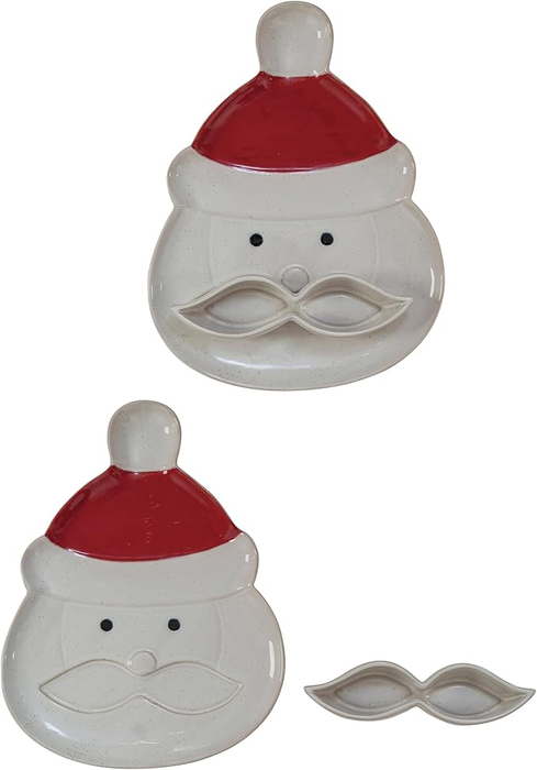 Santa Head Platter w/ Mustache Dish
