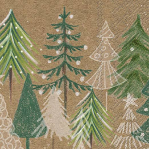 Green Christmas Trees Guest Towels