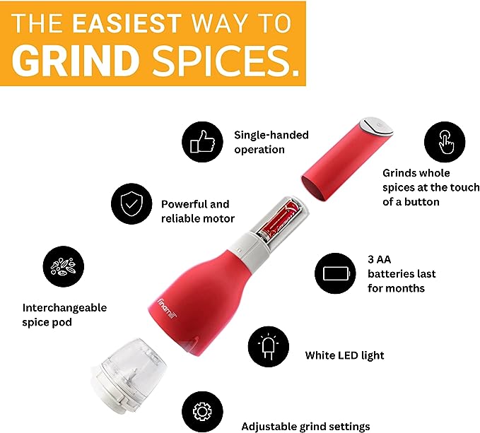 Hand Spice Grinder with Interchangeable Spice Pods