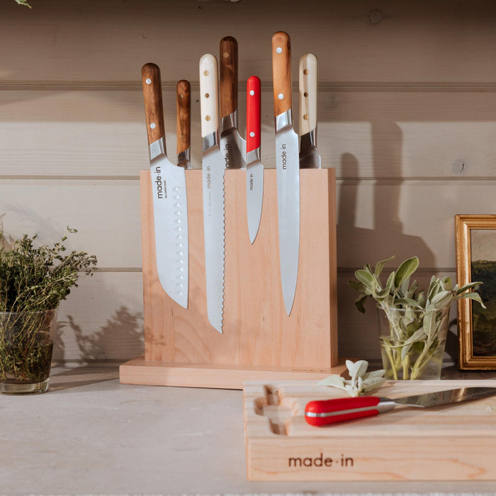 Made In Knife Block with knives attached