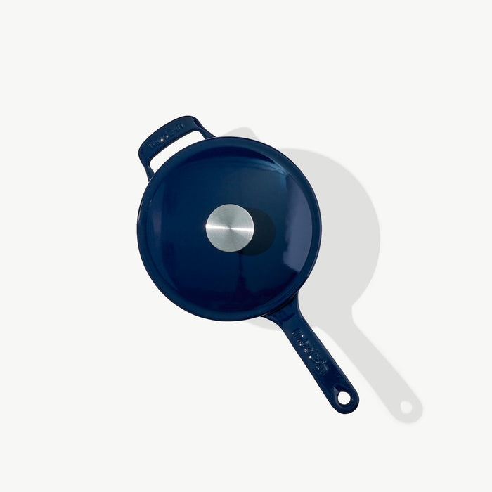Made In Enameled Cast Iron Saucepan in use