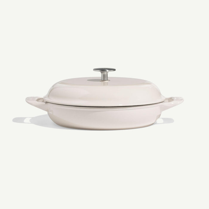 Made In Enameled Cast Iron 3.5 Qt Braiser in Linen