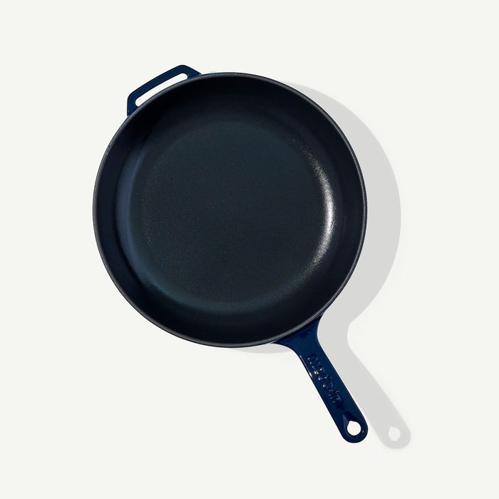 Made In Enameled Cast Iron Skillet angle