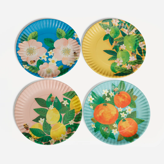Citrus Bees "paper" Melamine Plate 9"
