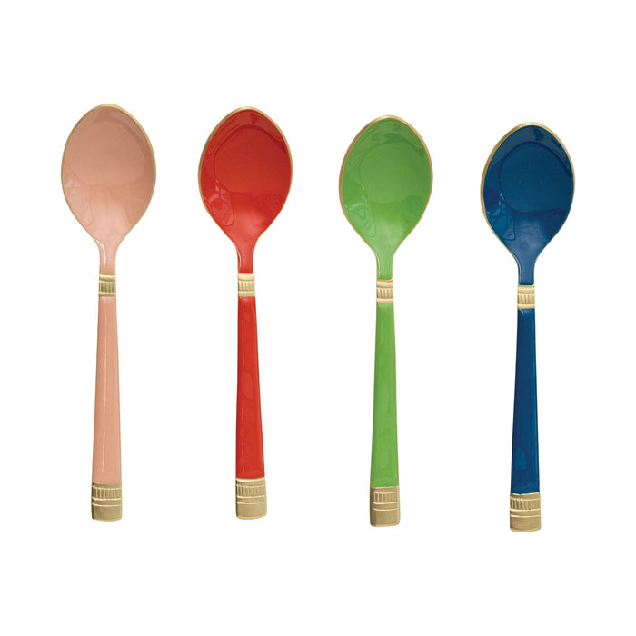 Enameled Spoon w/ Gold Electroplating.