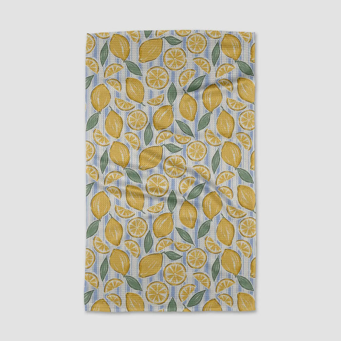 Sour Lemon Stripes Tea Towel