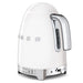 SMEG variable temperature electric kettle in white, alternate view