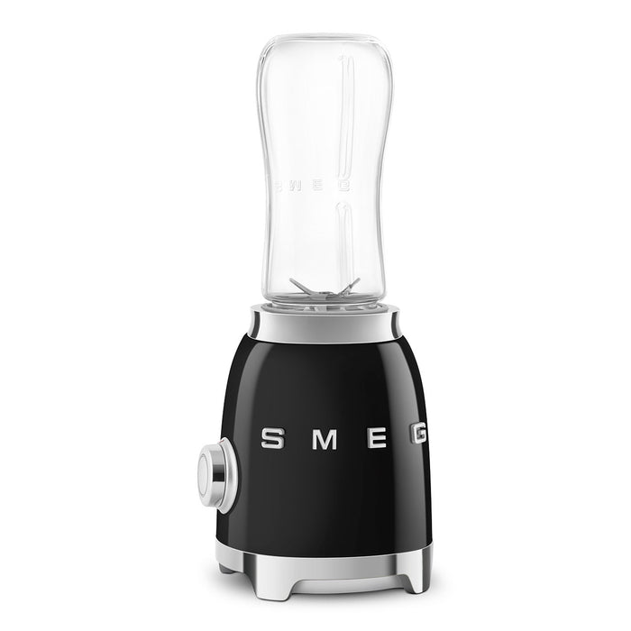 SMEG black personal blender detail view