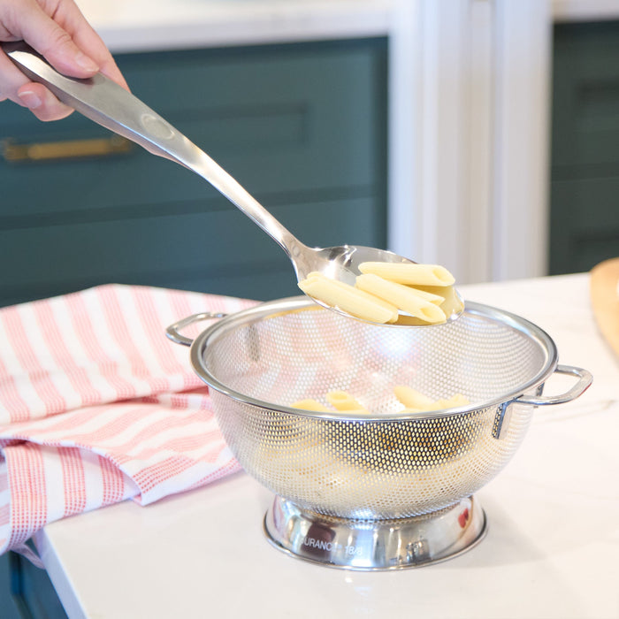 RSVP Endurance Slotted Spoon in use