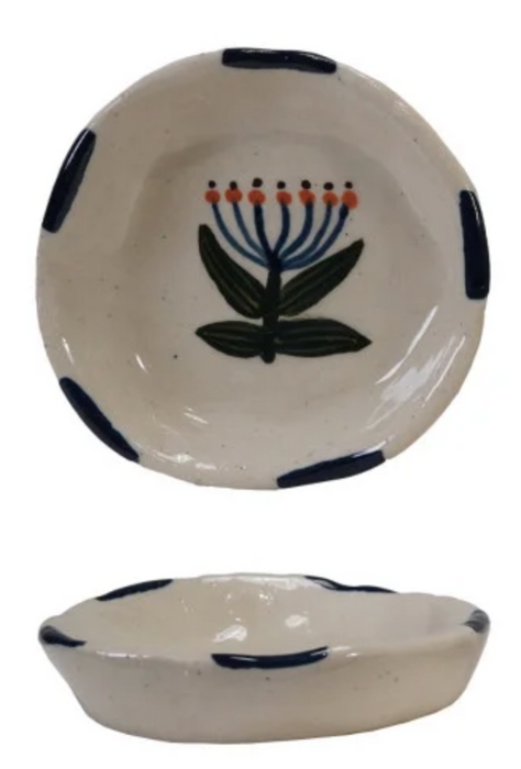 Floral Stoneware Mini Plate