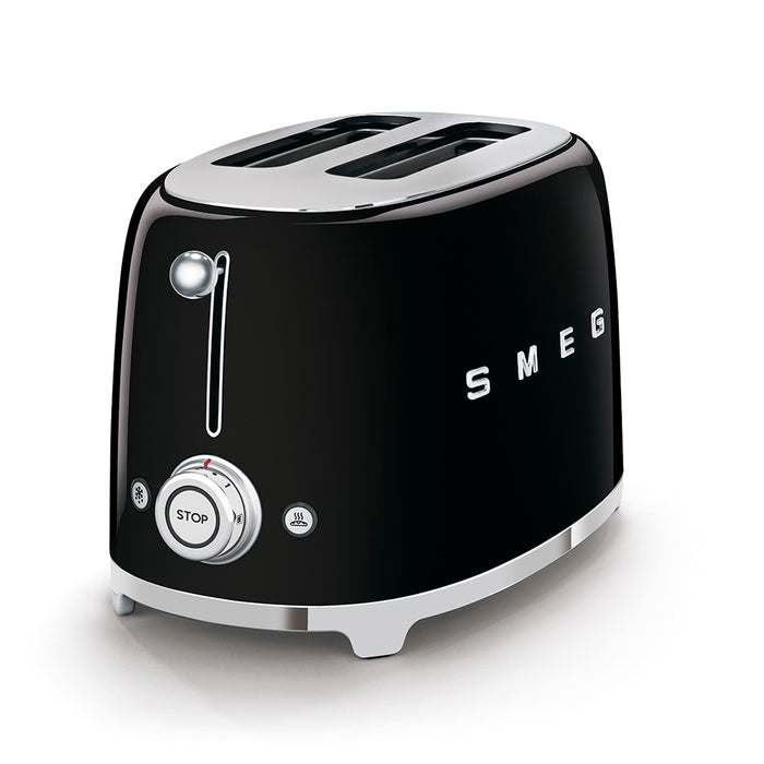 SMEG black 2-slice toaster alternate view