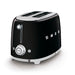 SMEG black 2-slice toaster alternate view