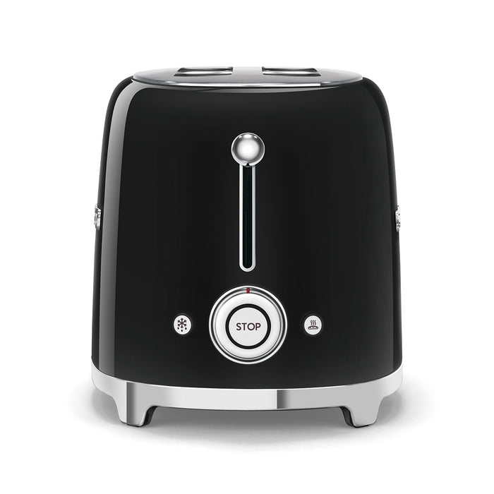 SMEG black 2-slice toaster detail view