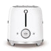 SMEG white 2-slice toaster detail view