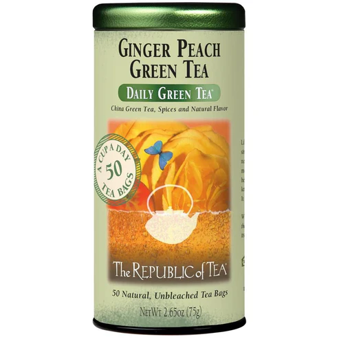 Ginger Peach Green Tea [50 Tea Bags]