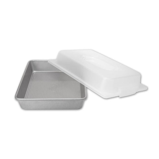 USA Pan Seamless Rectangular Cake Pan & Lid Set