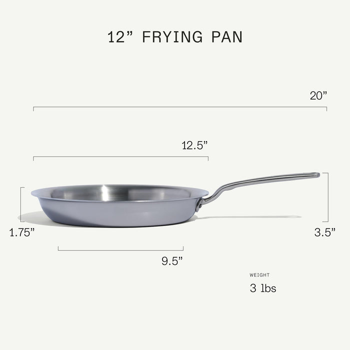 Made In Stainless Clad Frying Pan 12 inch detail