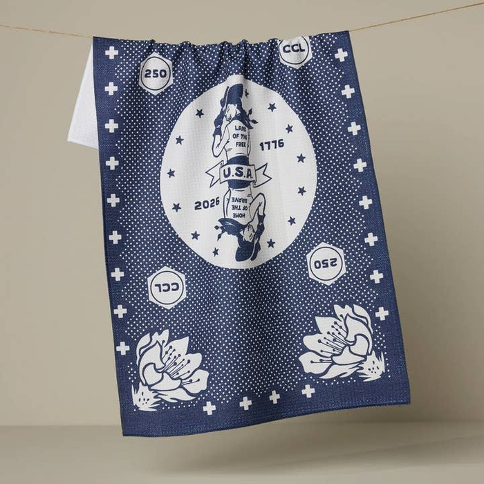 USA Cowgirl Tea Towel {Navy}