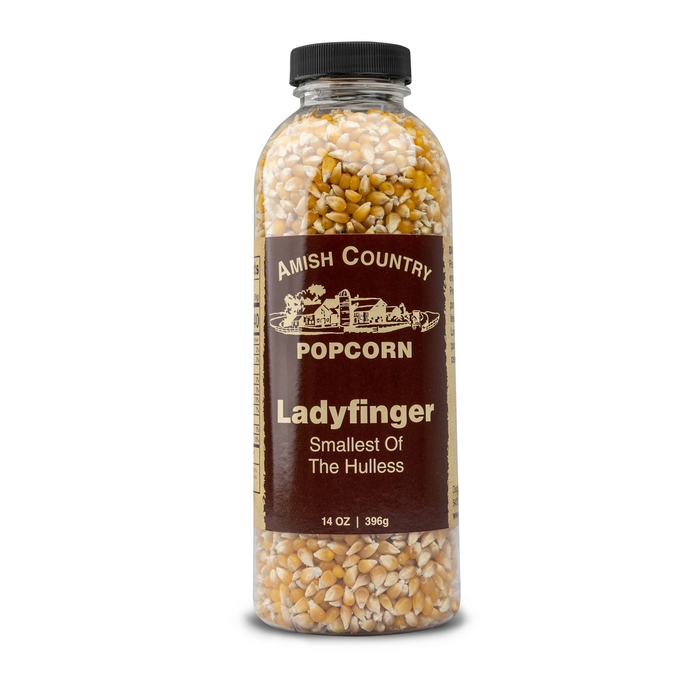 Bottle of Ladyfinger Hulless Popcorn 14oz