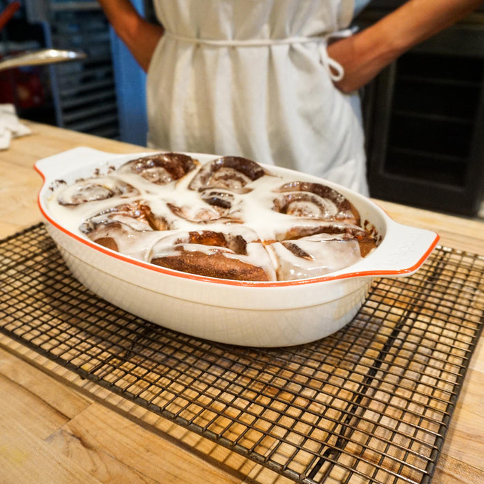Made In Oval Baking Dish with Red Rim