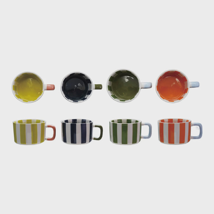 Hand-Painted Striped Mug