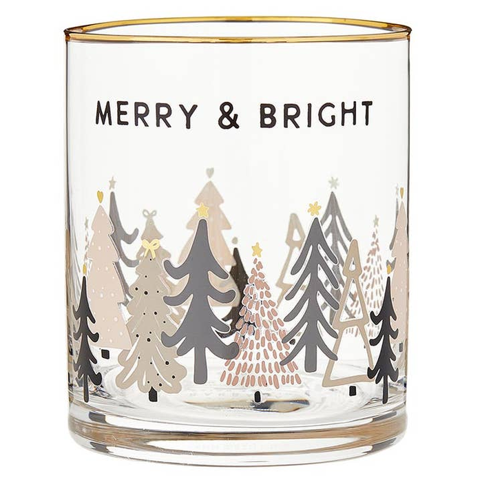 Merry & Bright Rocks Glass