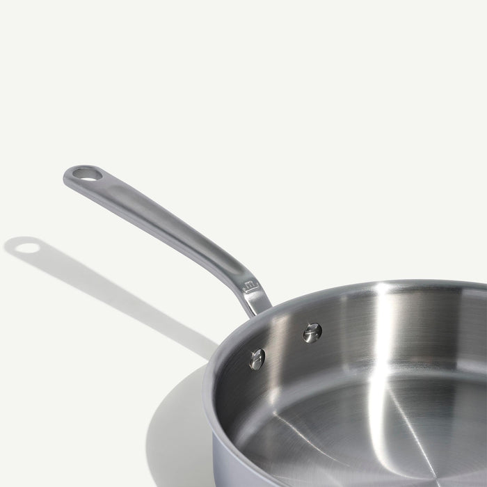 Made In Stainless Clad Saute Pan 3.5QT on the stove