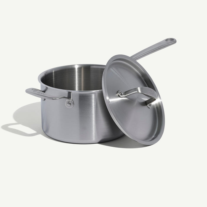 Made In Stainless Clad Saucepan 4QT angle