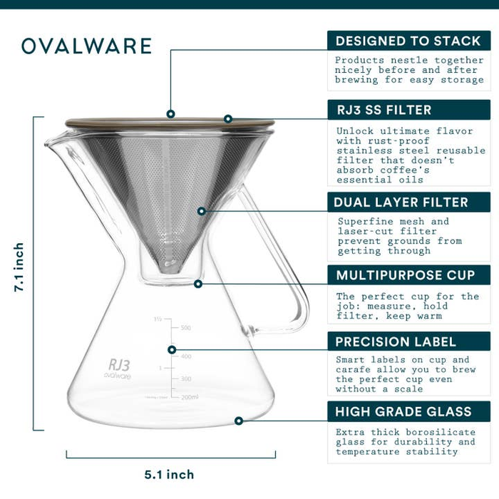 Rj3 Pour Over Coffee Maker With Filter