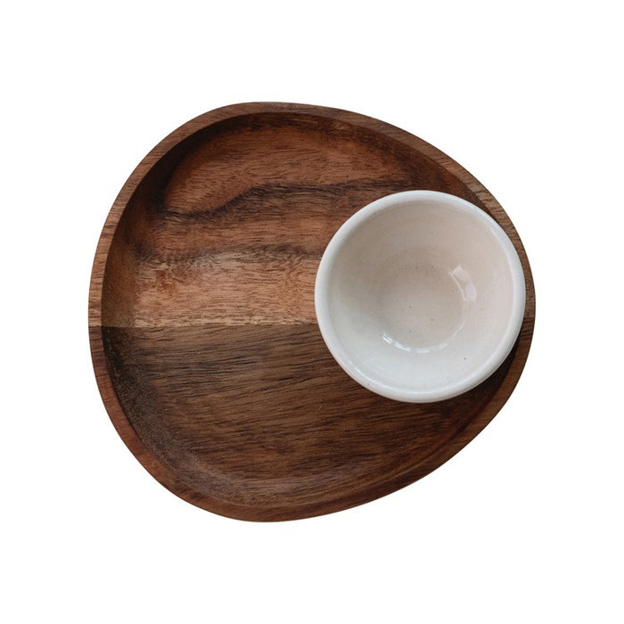 Acacia Tray w/ Dish 6.5"