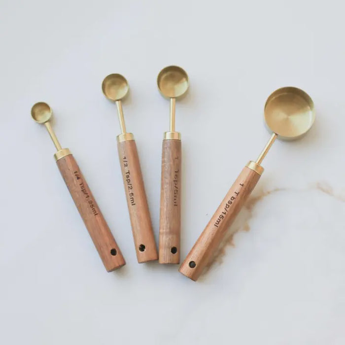 Wood Handle Measuring Spoons Set