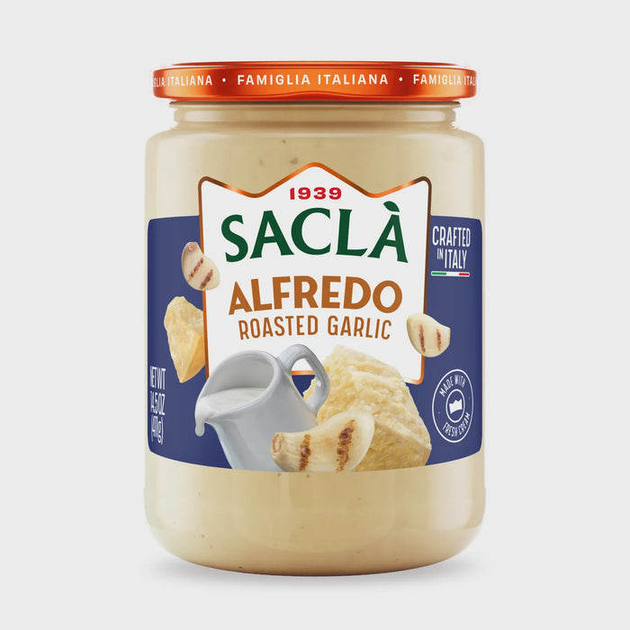Sacla Italy Roasted Garlic Alfredo White Pasta Sauce