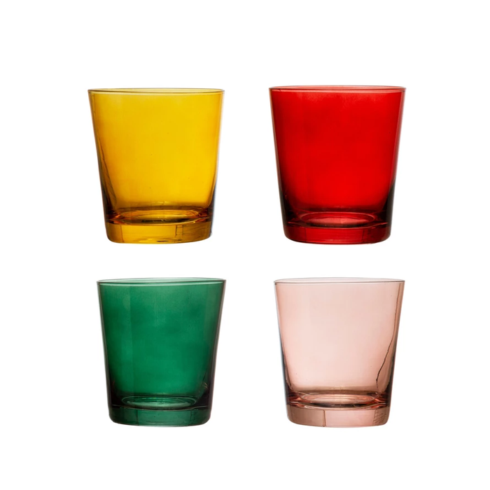 Vibrant Low Ball Drinking Glass